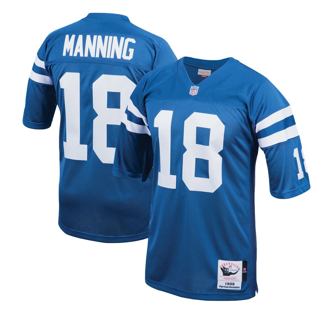 Peyton Manning Indianapolis Colts 1998 Authentic Throwback Retired Player Jersey - Royal