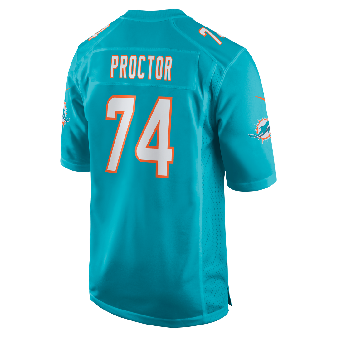 Kadyn Proctor Miami Dolphins Team Game Jersey - Aqua
