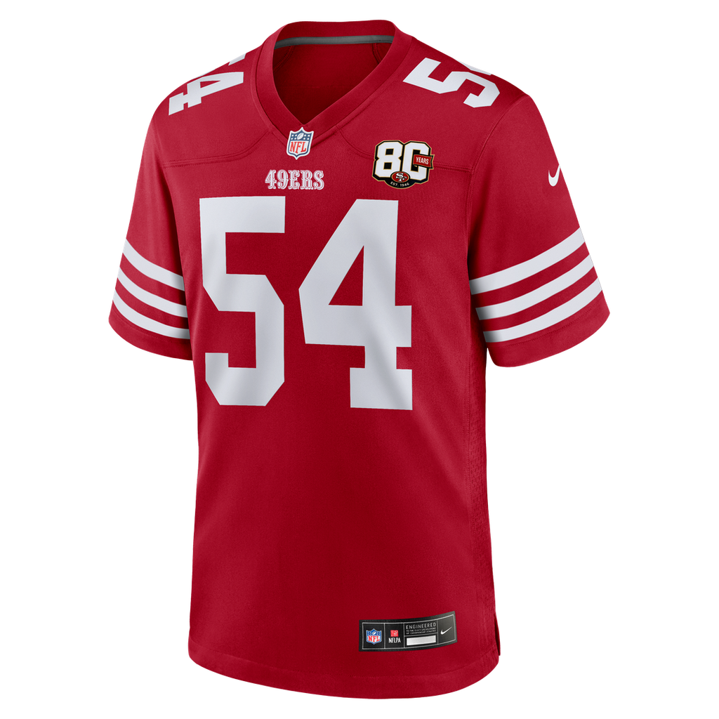 Fred Warner San Francisco 49ers 80th Anniversary Game Jersey - Scarlet