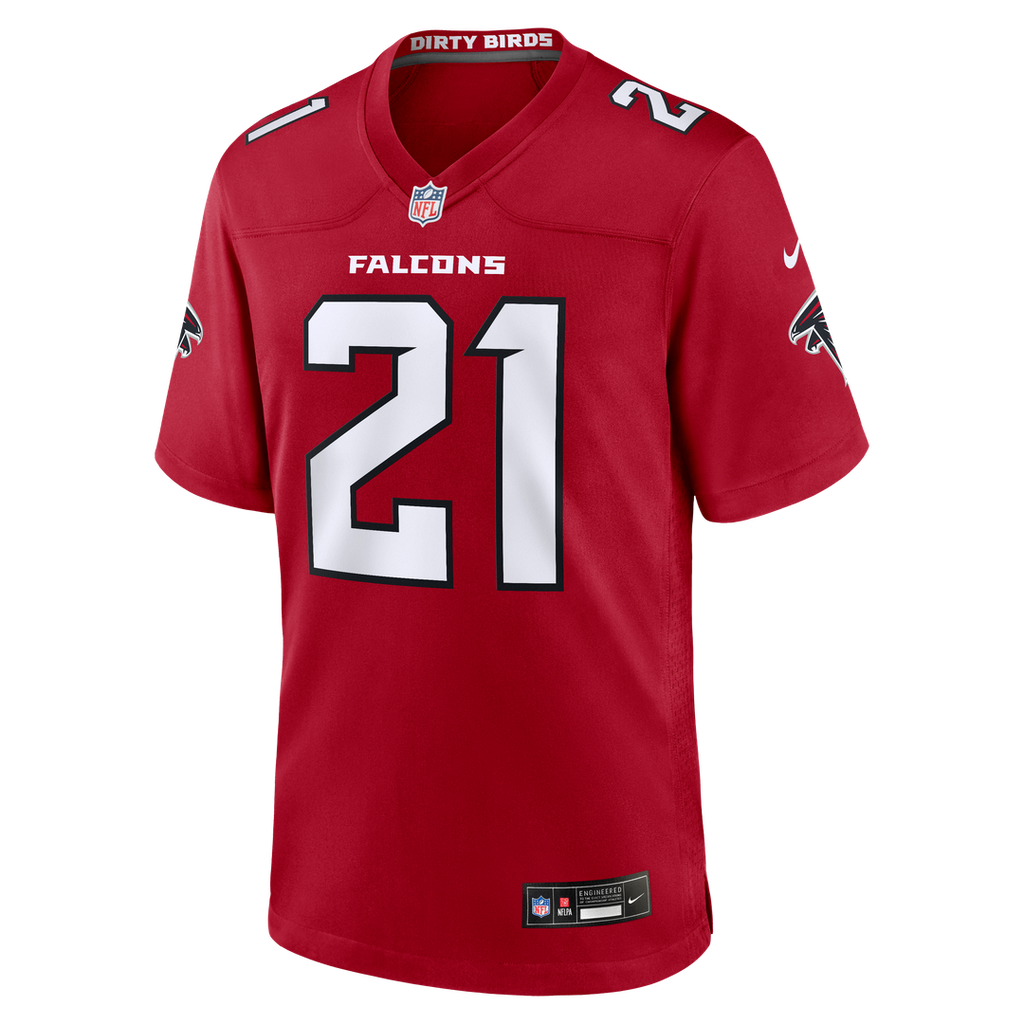 Deion Sanders Atlanta Falcons Retired Player Game Jersey - Red