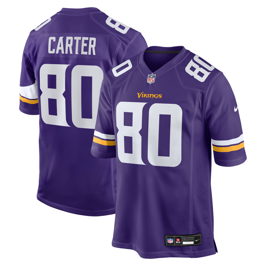 Cris Carter Minnesota Vikings Game Retired Player Jersey - Purple