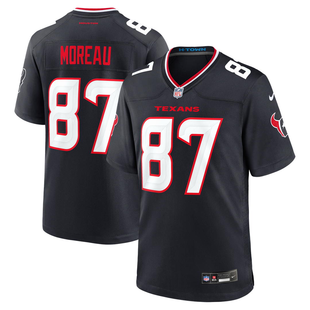 Foster Moreau Houston Texans Team Game Jersey - Navy