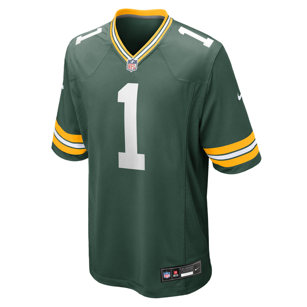 Number 1 Groom Green Bay Packers Game Jersey - Green