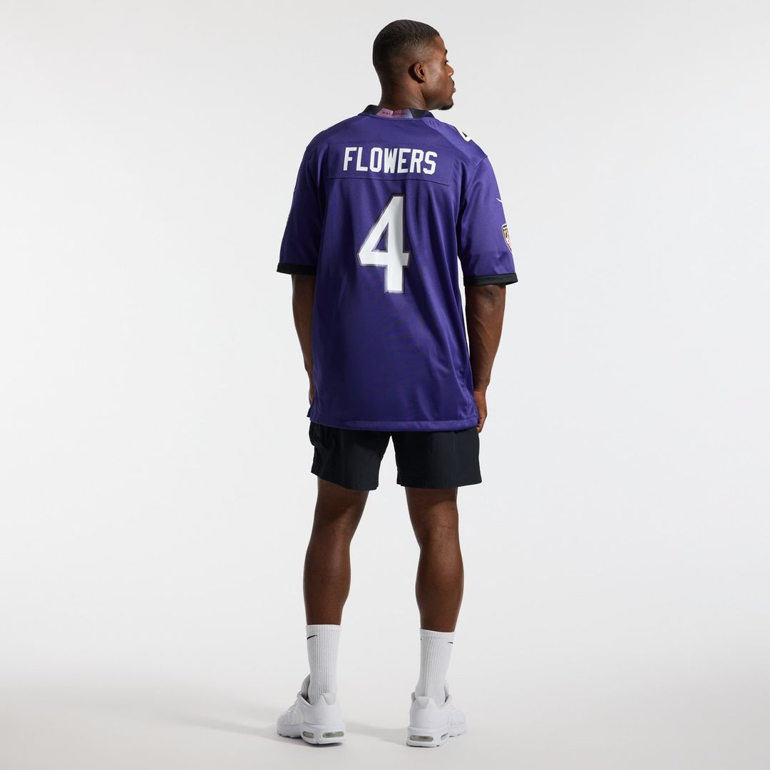 Zay Flowers Baltimore Ravens Team Game Jersey - Purple