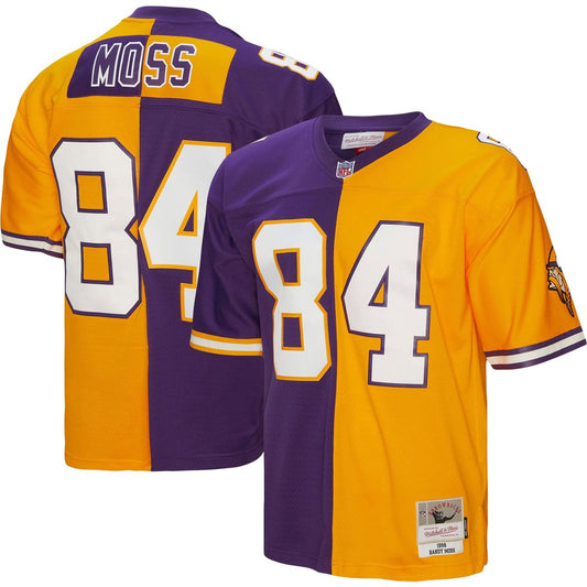 Randy Moss Minnesota Vikings 1998 Split Legacy Replica Jersey - Purple/Gold