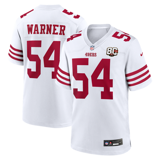Fred Warner San Francisco 49ers 80th Anniversary Game Jersey - White