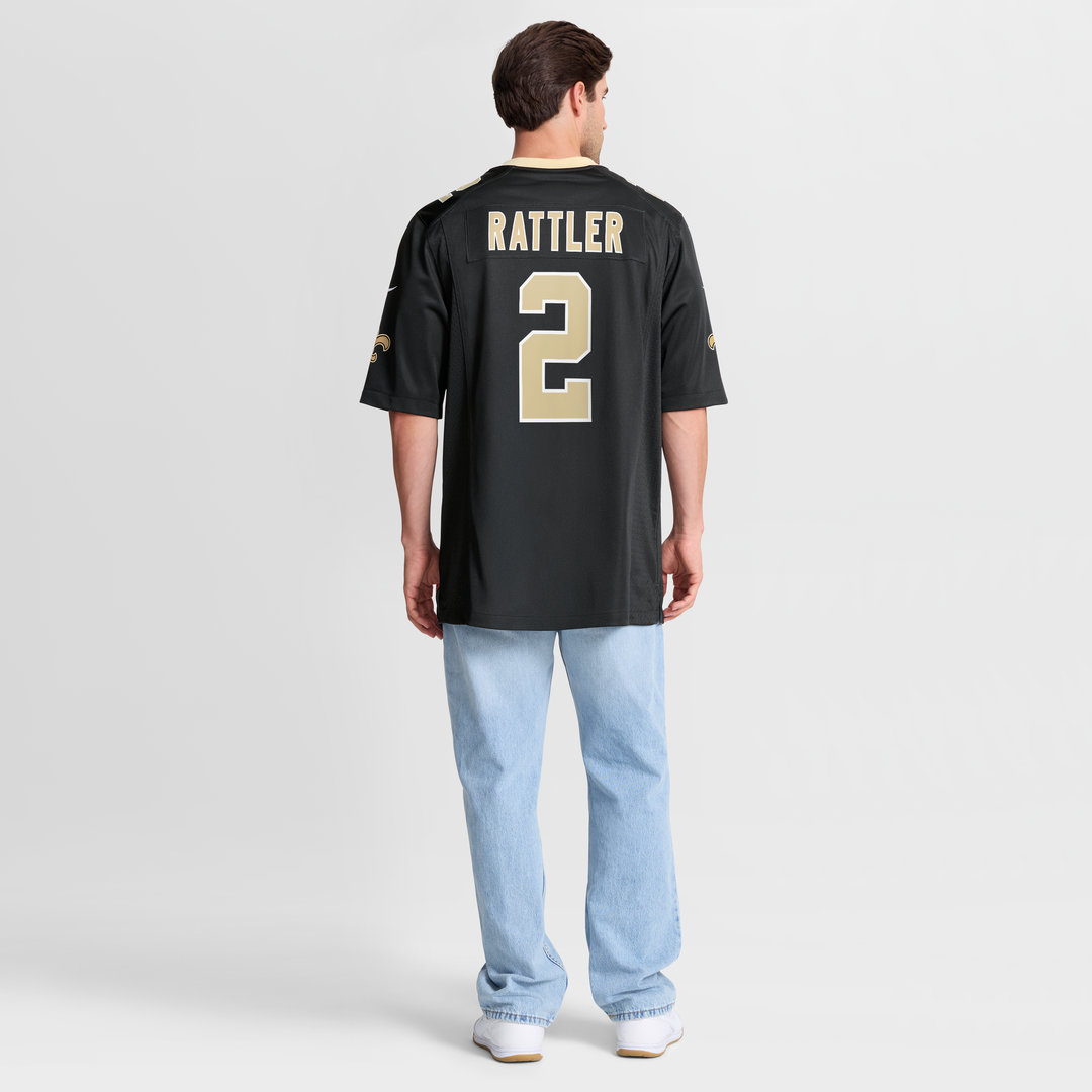 Spencer Rattler New Orleans Saints Team Game Jersey - Black