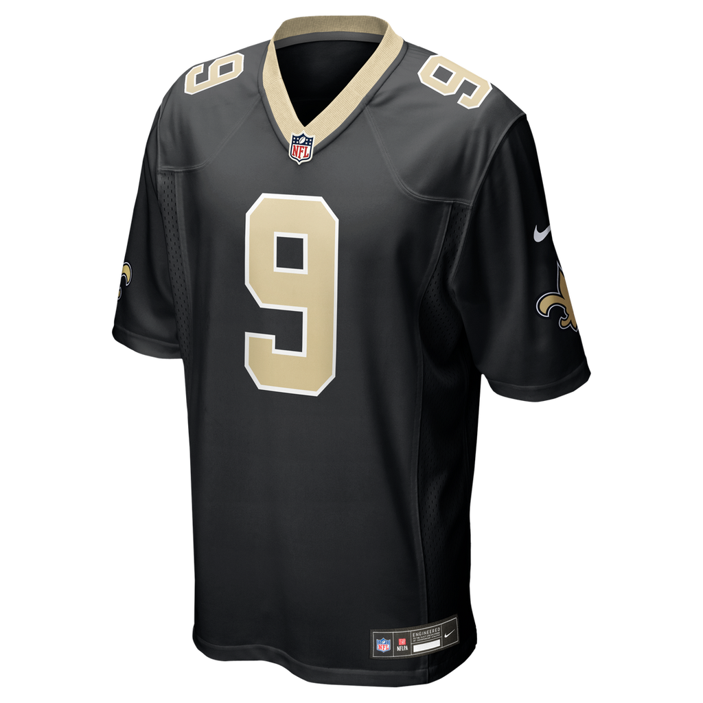 Drew Brees New Orleans Saints Team Game Jersey - Black