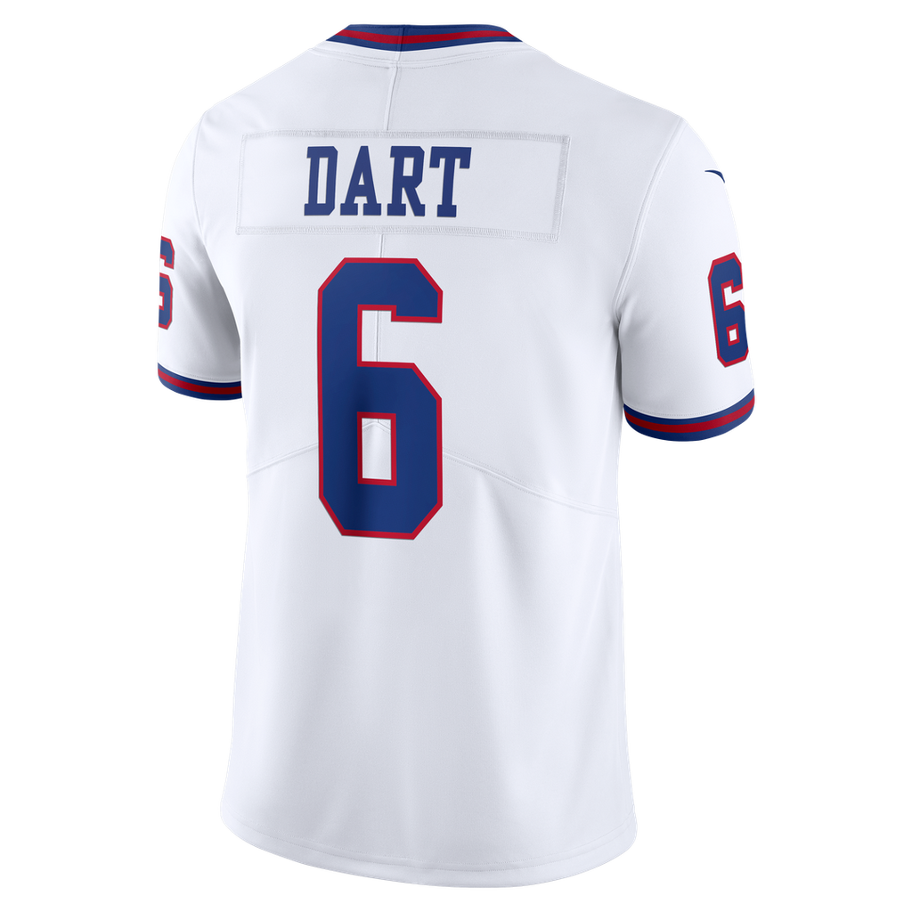 Jaxson Dart New York Giants Vintage White Vapor Untouchable Stitched Limited Jersey - White