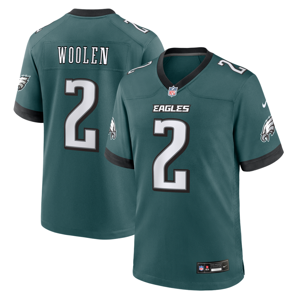 Tariq Woolen Philadelphia Eagles Team Game Jersey - Midnight Green