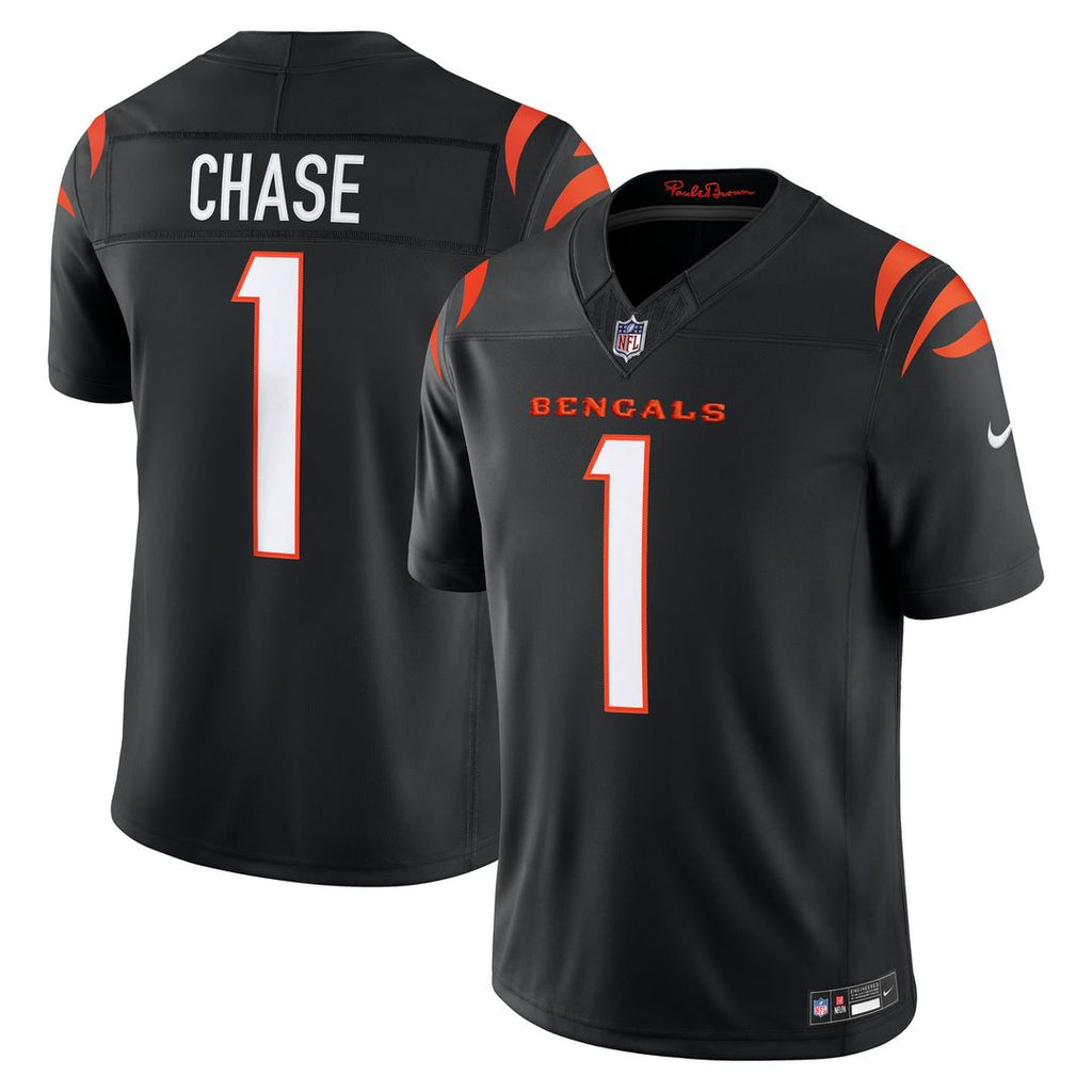 Ja'Marr Chase Cincinnati Bengals Team Vapor F.U.S.E. Stitched Limited Jersey - Black