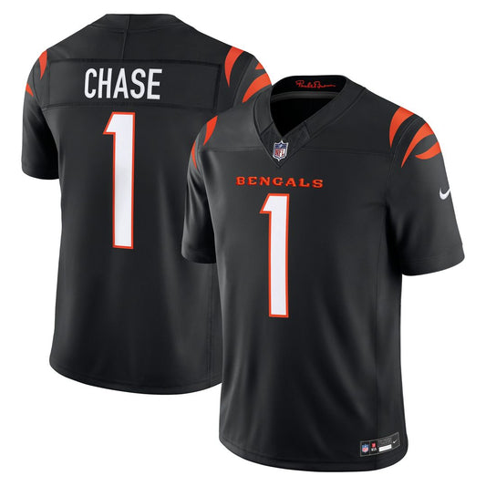 Ja'Marr Chase Cincinnati Bengals Team Vapor F.U.S.E. Stitched Limited Jersey - Black