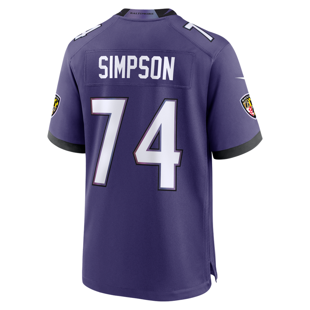 John Simpson Baltimore Ravens Team Game Jersey - Purple