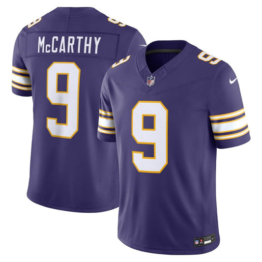 J.J. McCarthy Minnesota Vikings Alternate Classic Vapor F.U.S.E. Stitched Limited Jersey - Purple