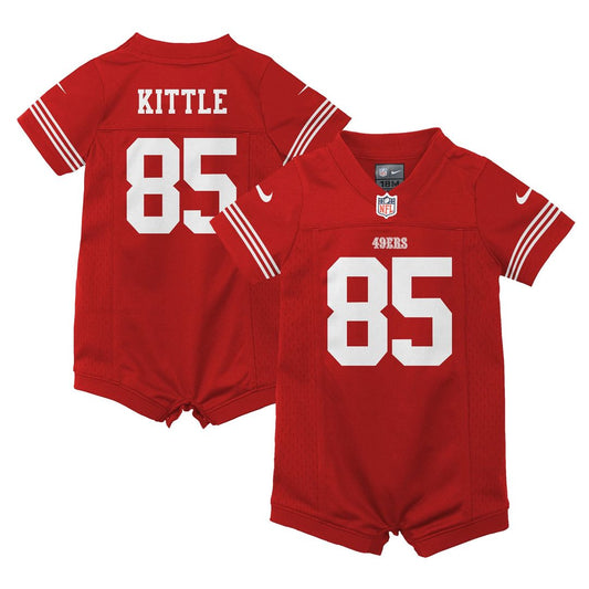 George Kittle San Francisco 49ers Newborn Romper Game Jersey - Scarlet