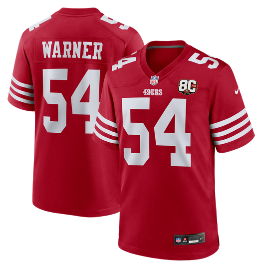 Fred Warner San Francisco 49ers 80th Anniversary Game Jersey - Scarlet