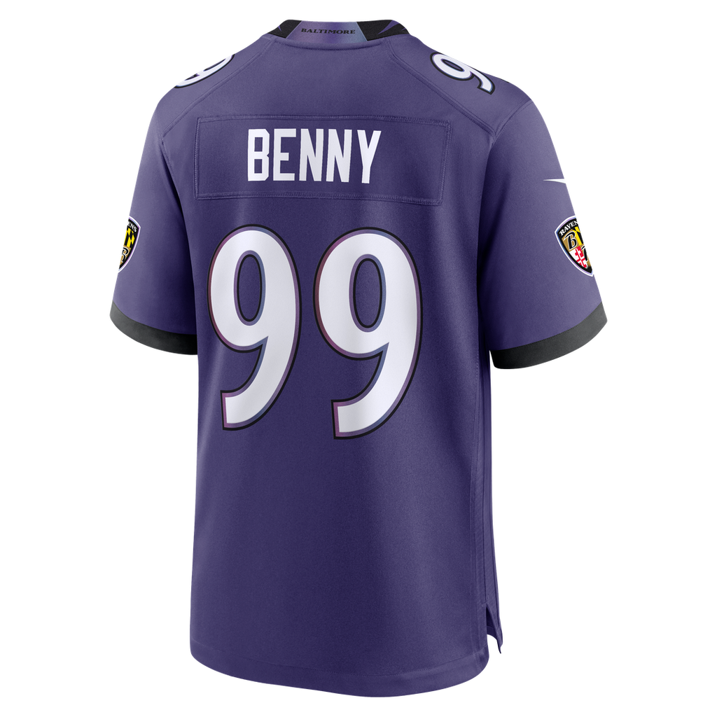 Rayshaun Benny Baltimore Ravens Team Game Jersey - Purple
