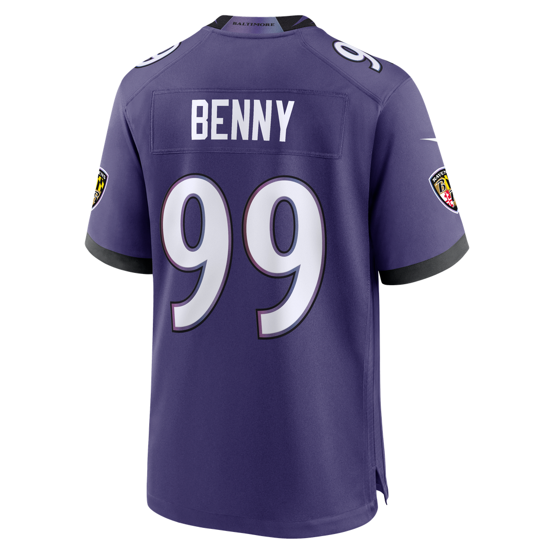 Rayshaun Benny Baltimore Ravens Team Game Jersey - Purple