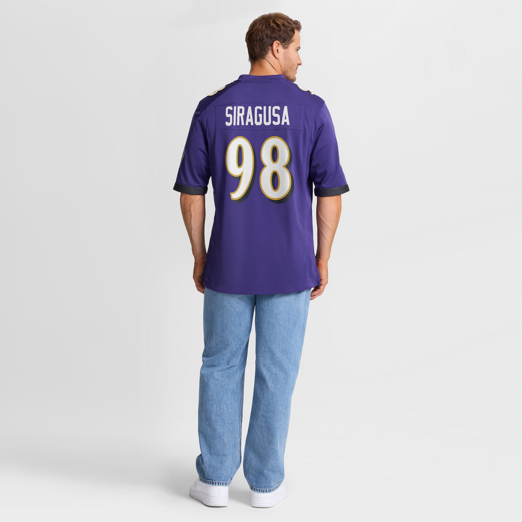 Tony Siragusa Baltimore Ravens Game Retired Player Jersey - Purple