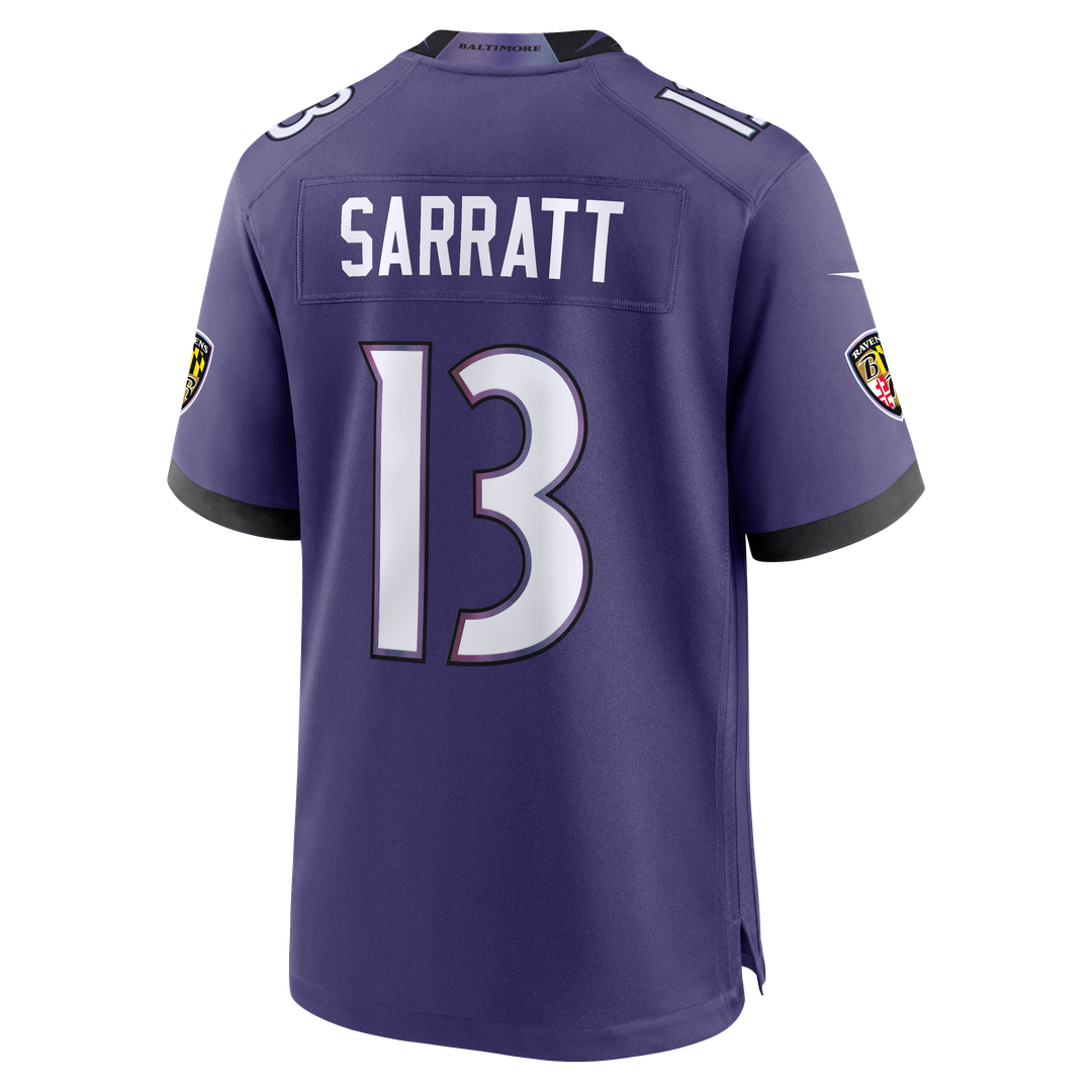 Elijah Sarratt Baltimore Ravens Team Game Jersey - Purple