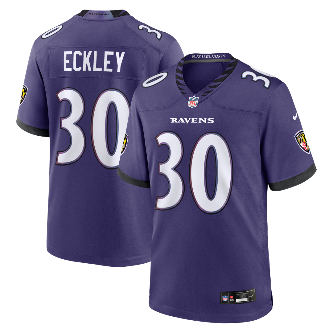 Ryan Eckley Baltimore Ravens Team Game Jersey - Purple