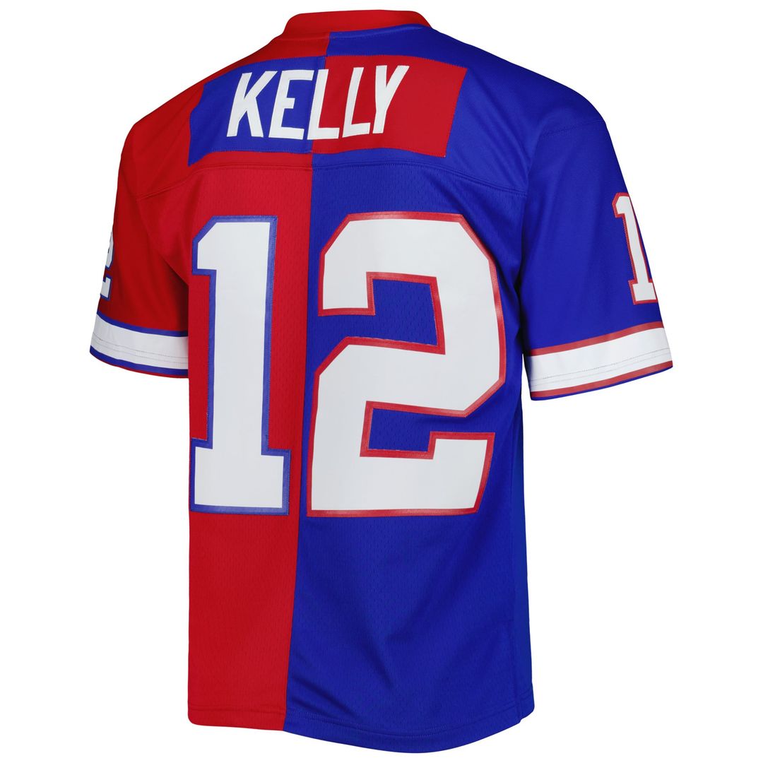 Jim Kelly Buffalo Bills 1990 Split Legacy Replica Jersey - Royal/Red