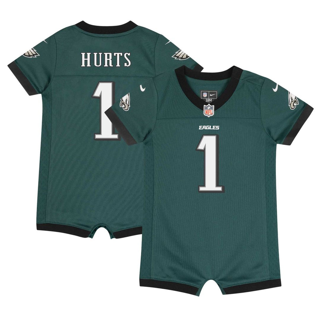 Jalen Hurts Philadelphia Eagles Newborn Romper Game Jersey - Midnight Green