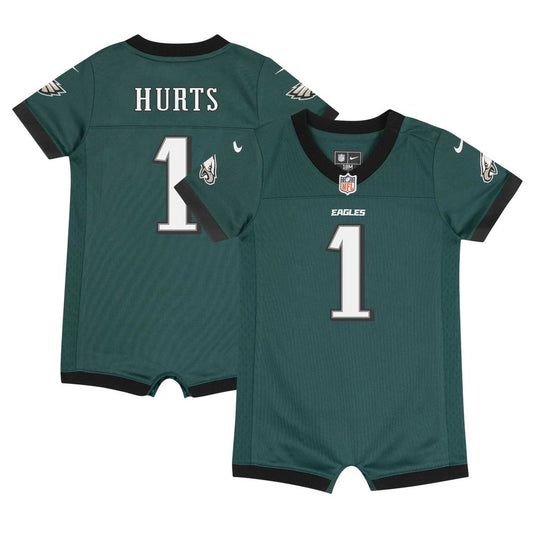 Jalen Hurts Philadelphia Eagles Newborn Romper Game Jersey - Midnight Green