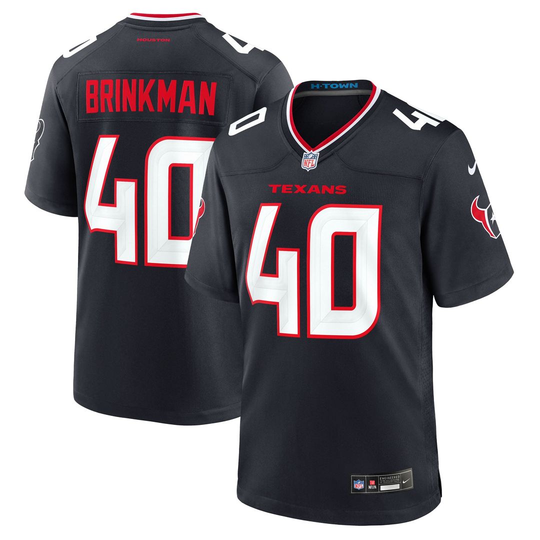 Austin Brinkman Houston Texans Team Game Jersey - Navy