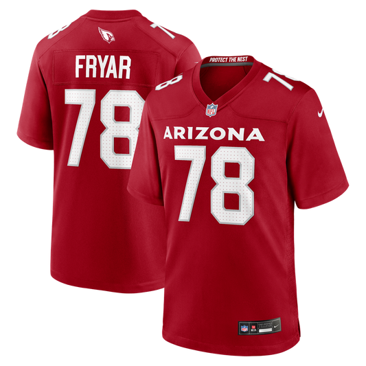 Josh Fryar Arizona Cardinals Team Game Jersey - Cardinal