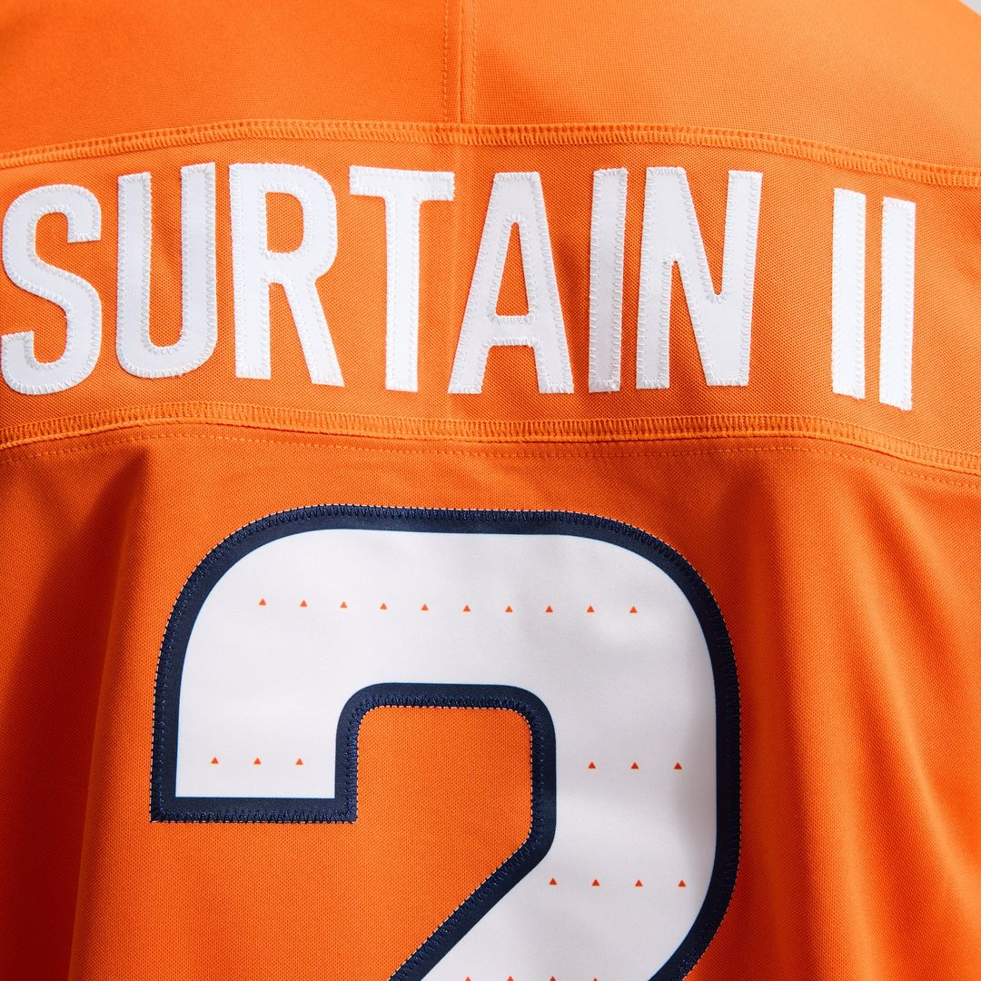 Patrick Surtain II Denver Broncos Team Vapor F.U.S.E. Stitched Limited Jersey - Orange