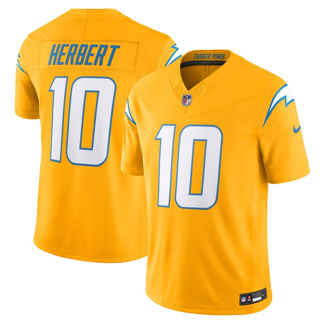 Justin Herbert Los Angeles Chargers Alternate Charger Power Vapor F.U.S.E. Limited Jersey - Gold