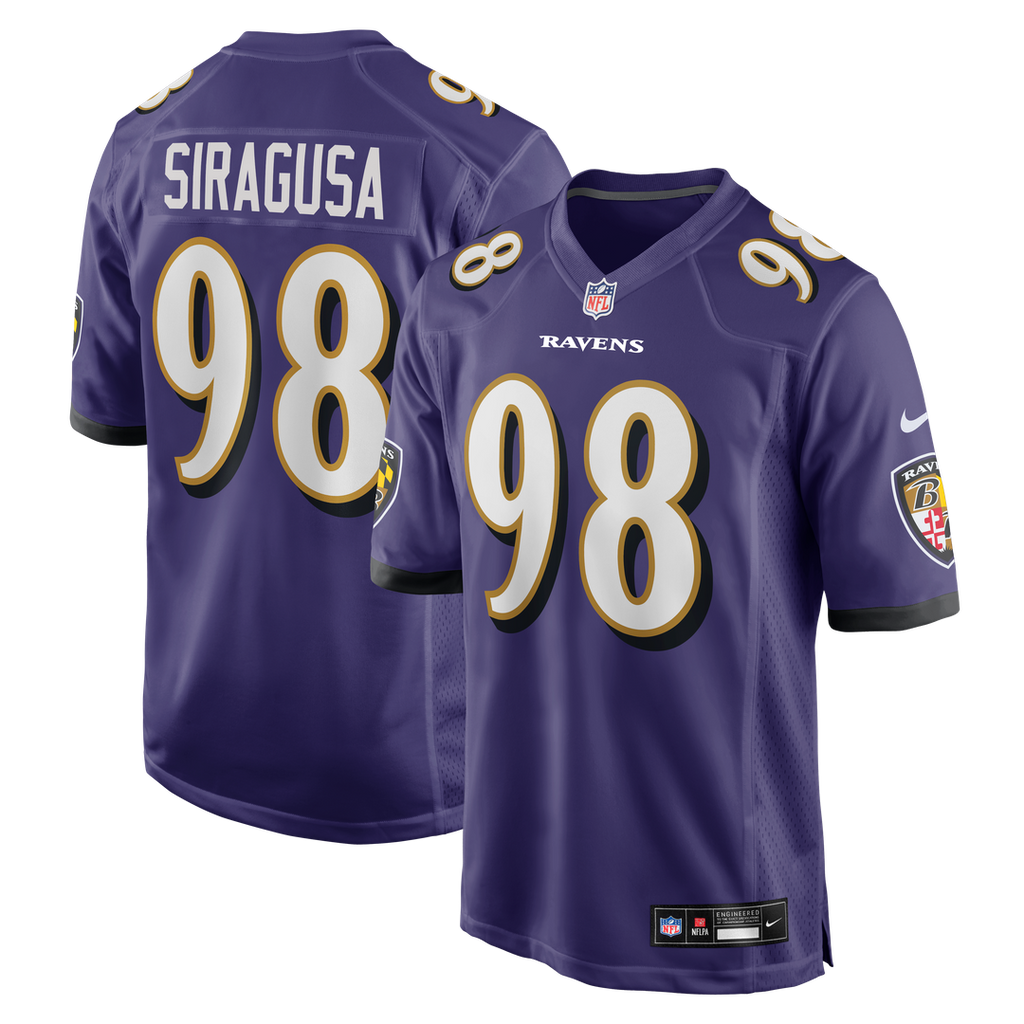 Tony Siragusa Baltimore Ravens Game Retired Player Jersey - Purple