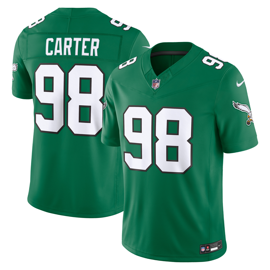 Jalen Carter Philadelphia Eagles Team Vapor F.U.S.E. Stitched Limited Jersey - Midnight Green