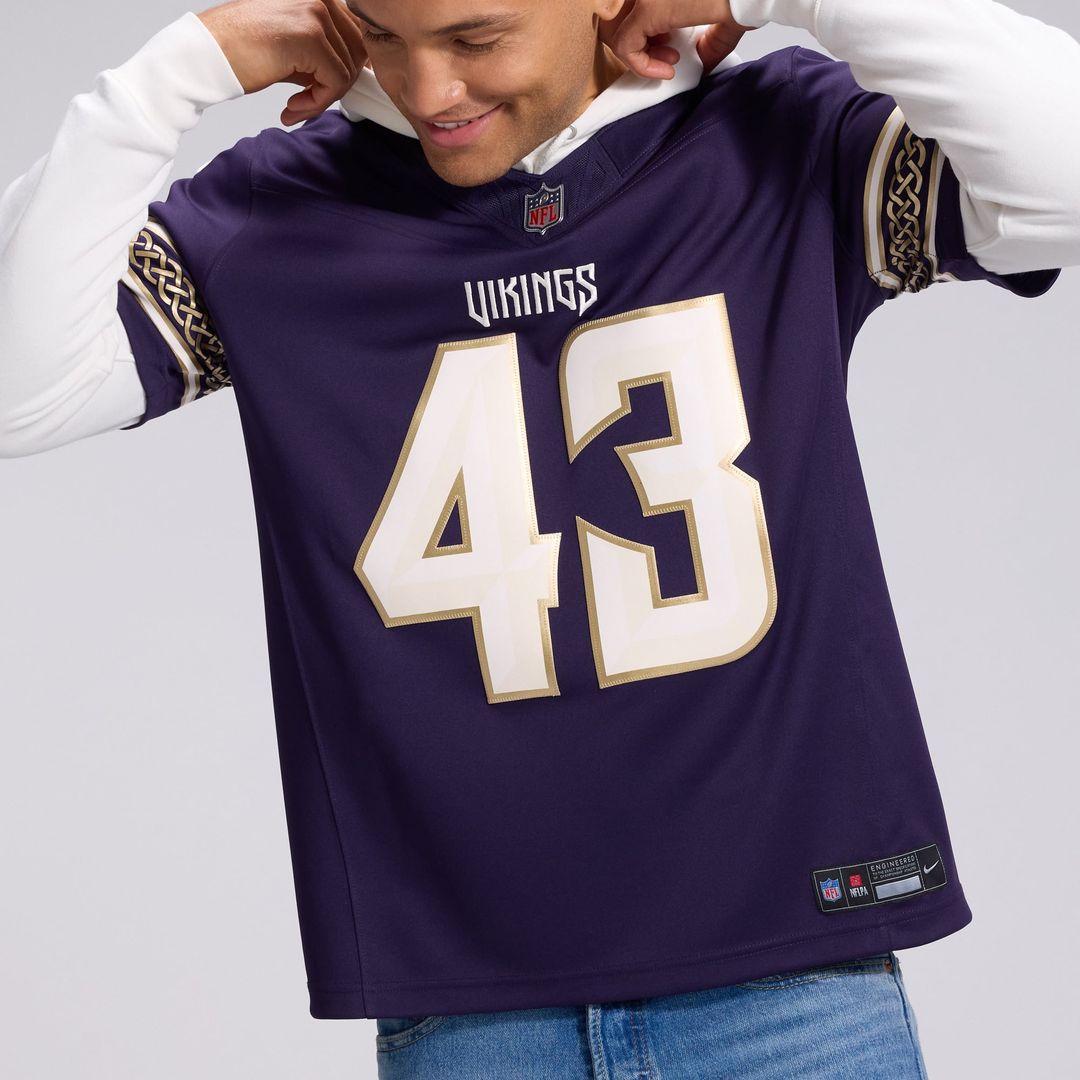 Andrew Van Ginkel Minnesota Vikings 2026 Rivalries Collection Stitched Limited Jersey - Purple