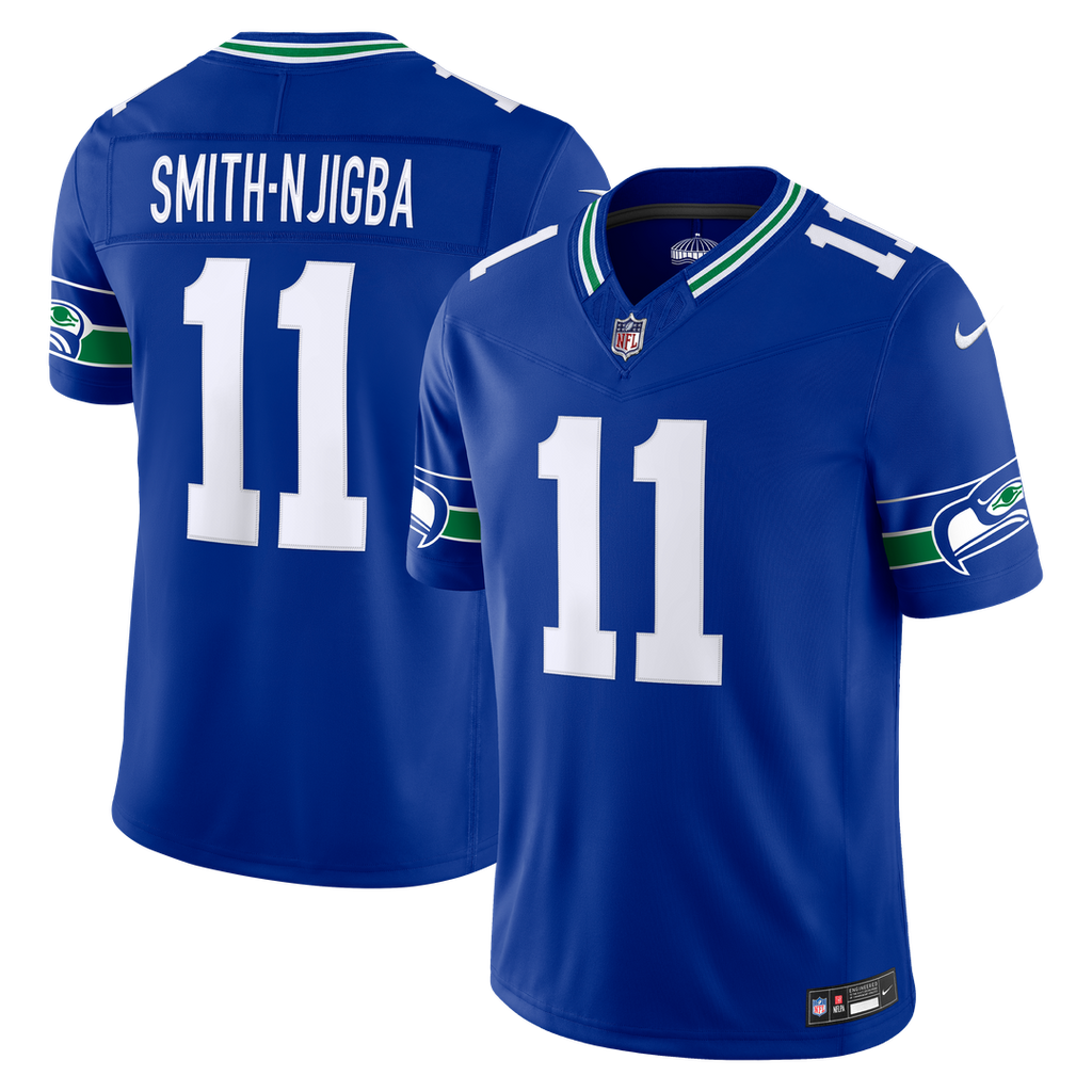 Jaxon Smith - Njigba Seattle Seahawks Alternate Vapor F.U.S.E. Stitched Limited Jersey - Royal