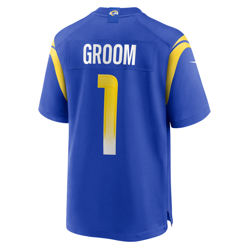 Number 1 Groom Los Angeles Rams Game Jersey - Royal
