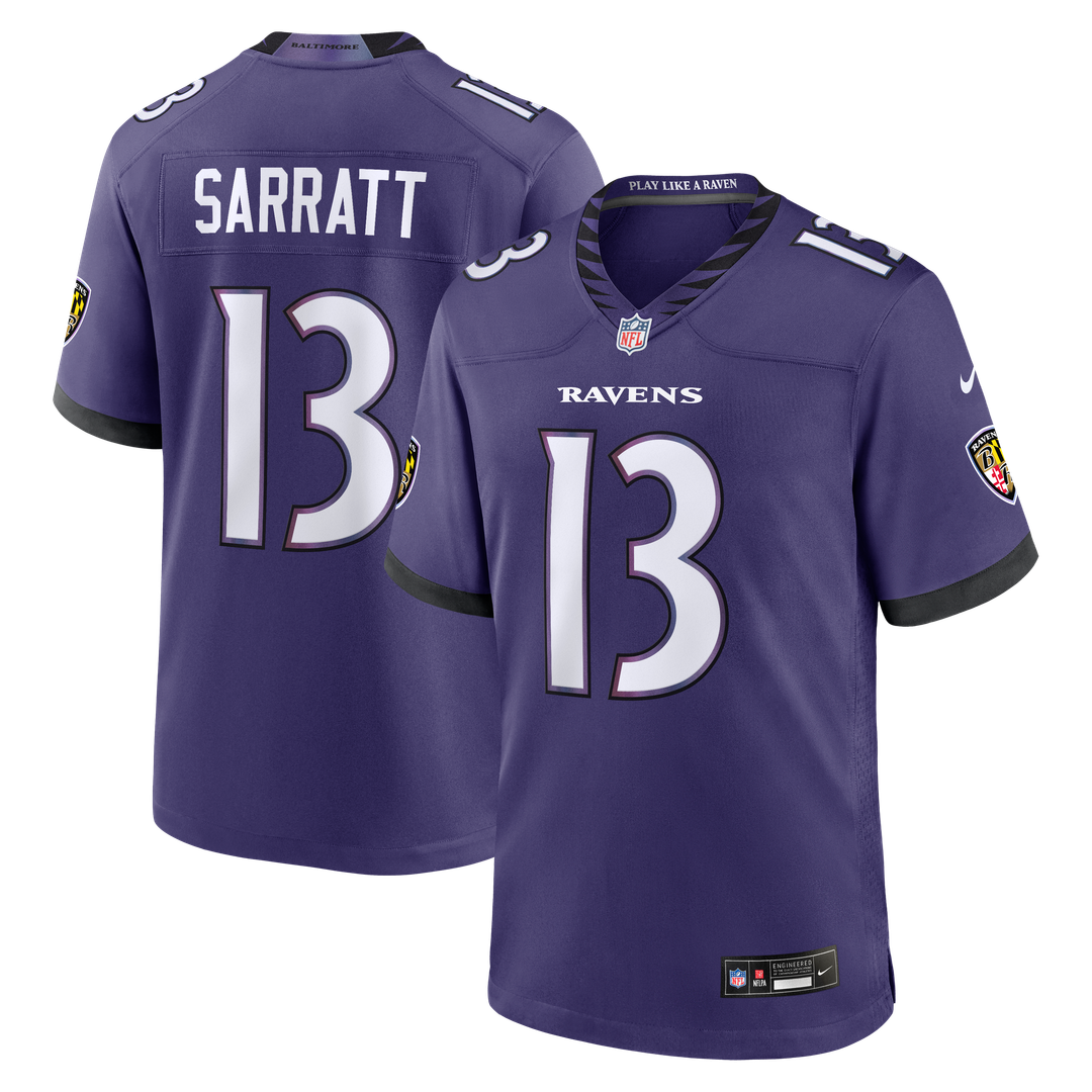 Elijah Sarratt Baltimore Ravens Team Game Jersey - Purple