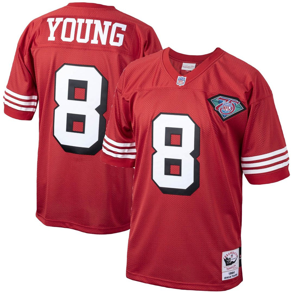 Steve Young San Francisco 49ers 1994 Authentic Throwback Retired Player Jersey - Scarlet