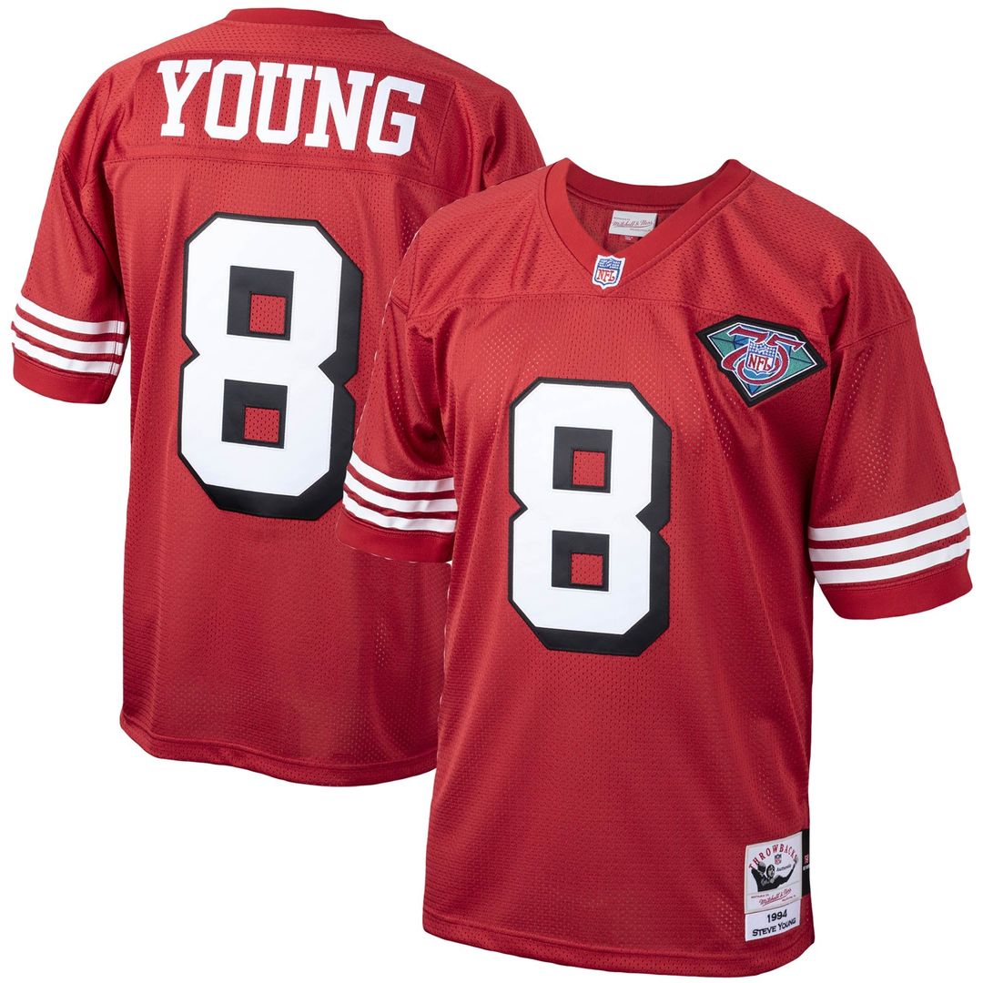 Steve Young San Francisco 49ers 1994 Authentic Throwback Retired Player Jersey - Scarlet