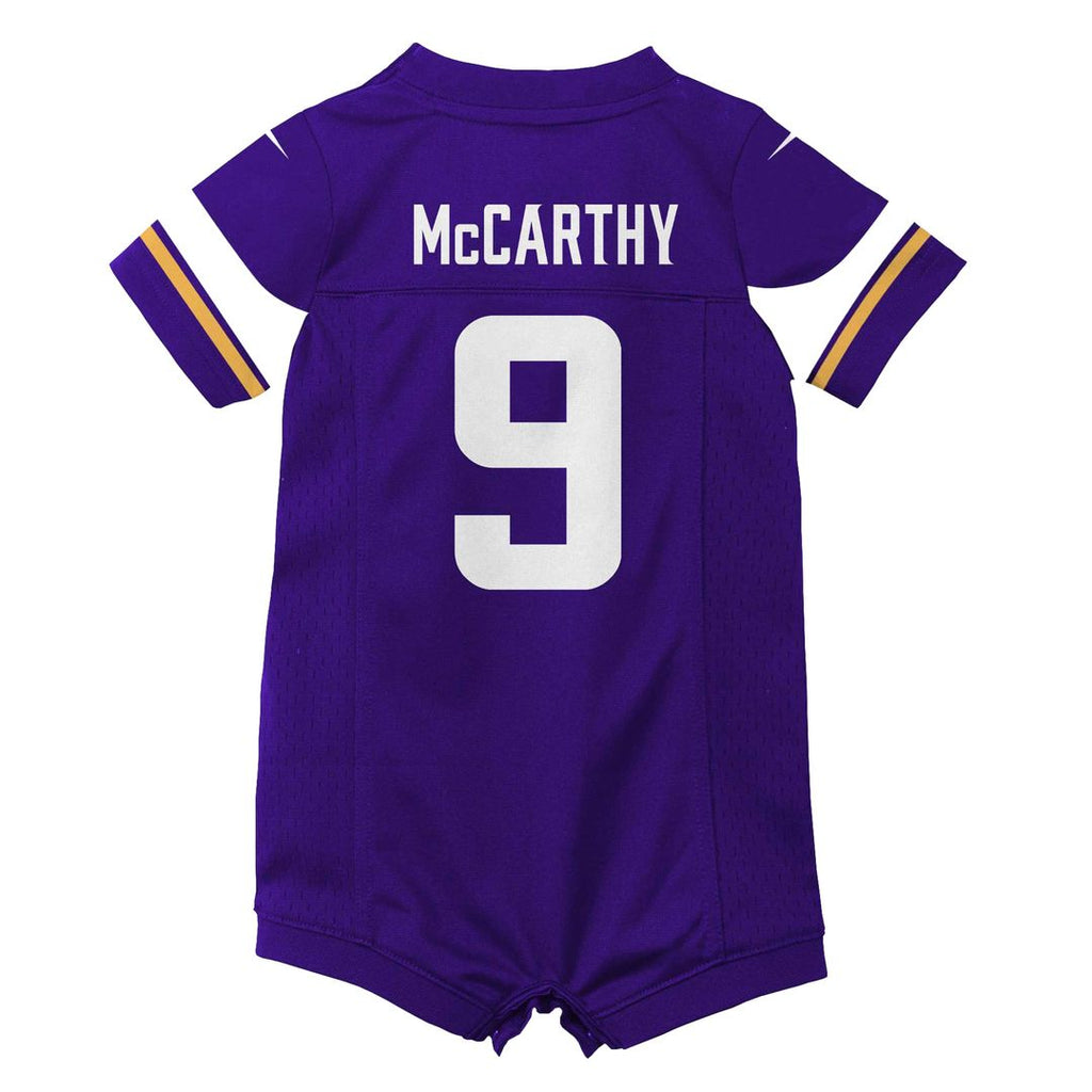 J.J. McCarthy Minnesota Vikings Newborn Romper Game Jersey - Purple