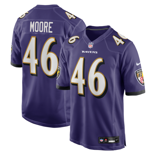 Nick Moore Baltimore Ravens Game Jersey - Purple