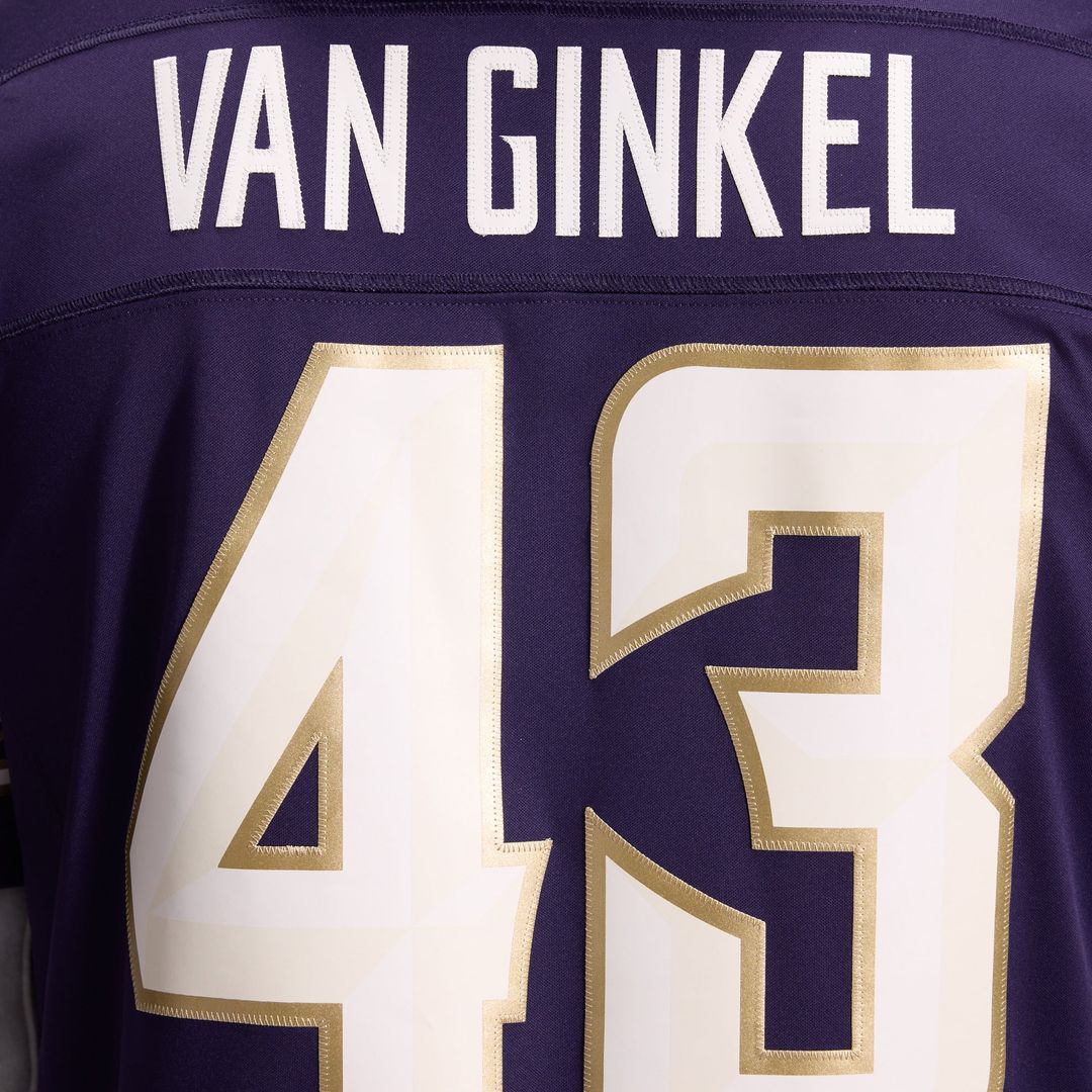 Andrew Van Ginkel Minnesota Vikings 2026 Rivalries Collection Stitched Limited Jersey - Purple