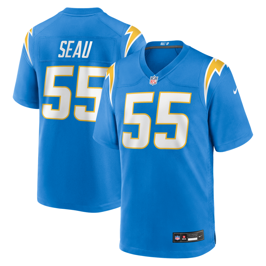 Junior Seau Los Angeles Chargers Game Retired Player Jersey - Powder Blue