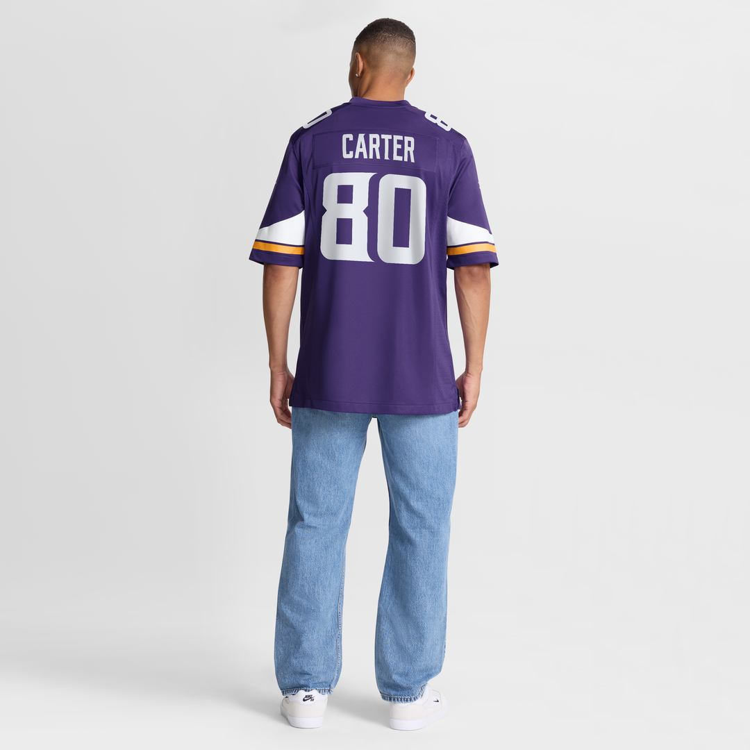 Cris Carter Minnesota Vikings Game Retired Player Jersey - Purple