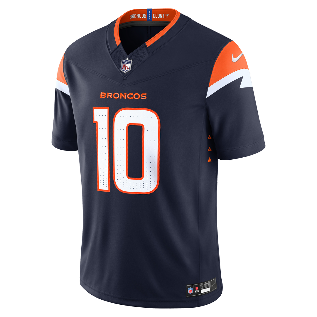 Bo Nix Denver Broncos Alternate Vapor F.U.S.E. Stitched Limited Jersey - Navy