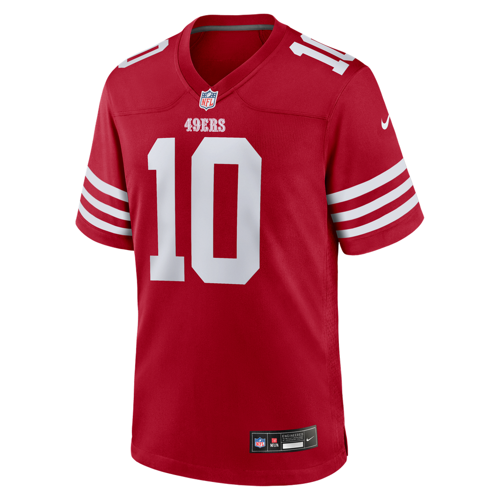 Mac Jones San Francisco 49ers Team Game Jersey - Scarlet