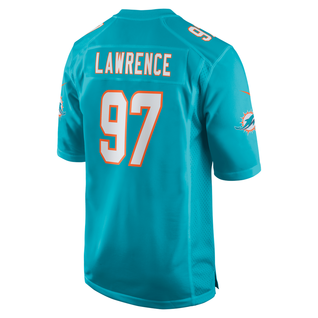 Rashard Lawrence Miami Dolphins Team Game Jersey - Aqua