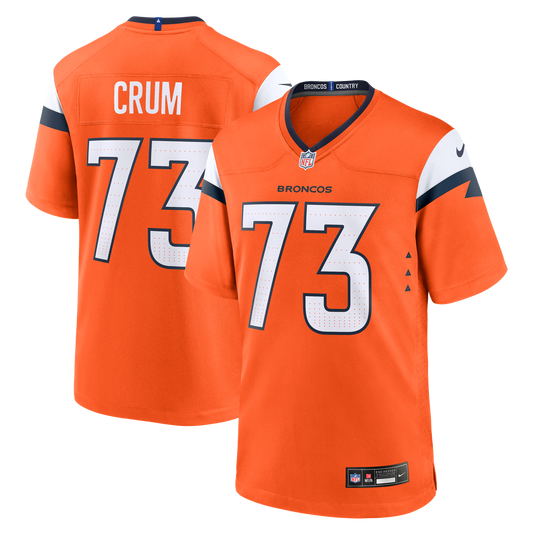Frank Crum Denver Broncos Team Game Jersey - Orange
