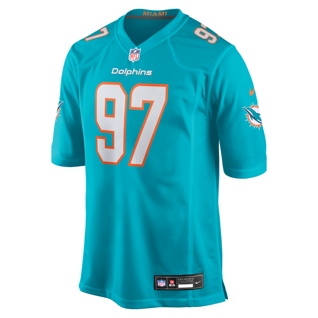 Rashard Lawrence Miami Dolphins Team Game Jersey - Aqua